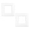 2 White Single Switch Surround Square Finger Plate For 1 Gang 1