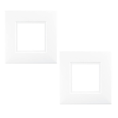 2 White Single Switch Surround Square Finger Plate For 1 Gang