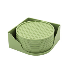 Silicone Drink Coasters with Holder 8 Pieces