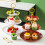 Hariumiu 3-laags cupcake standaard van goudkleurig plastic met 3