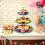 Hariumiu 3-laags cupcake standaard van goudkleurig plastic met 4