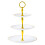 Hariumiu 3-laags cupcake standaard van goudkleurig plastic met 5