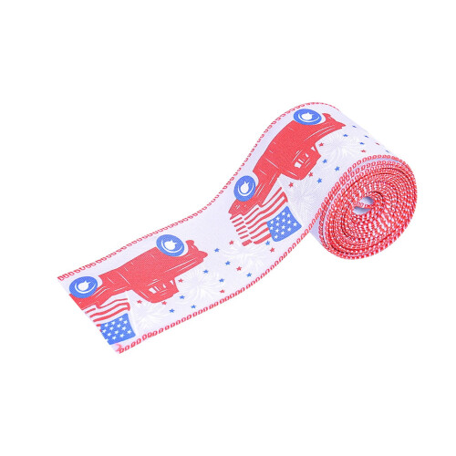 Independence Day ribbon flag bow with stars