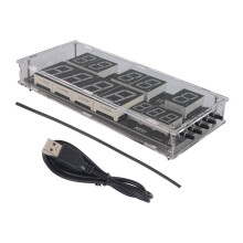 Large Screen Voice Clock Kit Calendar Digital Clock Electronic DIY Welding Training Loose Parts Assembly