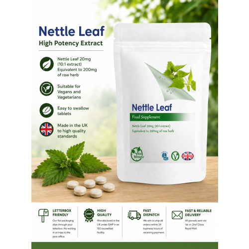 Nettle Leaf 200mg (100 Tablets) Hay Fever, Allergy, Prostate | UK