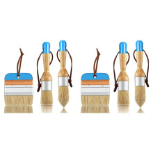 6 Pezzi Pennelli per Pittura A Gesso e Cera Pennello Ovale per Pittura Acrilica Pennelli per Stencil In Setola per Mobili In Legno Decorazioni per La