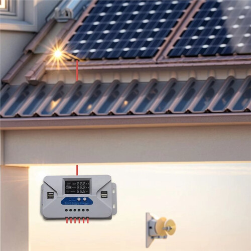 Solar Power Controller 12V/24V Solar Panel Regulator Universal Batteries Regulator for PWM 60A Solar Charge Controller 1