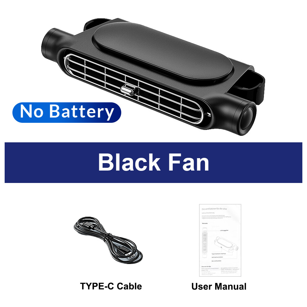 (Black Fan) Car Seat Cooling Fan 3 Speed Adjustable 5V Usb Car Headrest Cooling Air Fan Car Seat Fan For Front Rear Car Interior Accessories 6192369675273