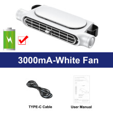 (3000mA-White Fan) Car Seat Cooling Fan 3 Speed Adjustable 5V USB Car Headrest Cooling Air Fan Car Seat Fan for Front Rear Car Interior Accessories