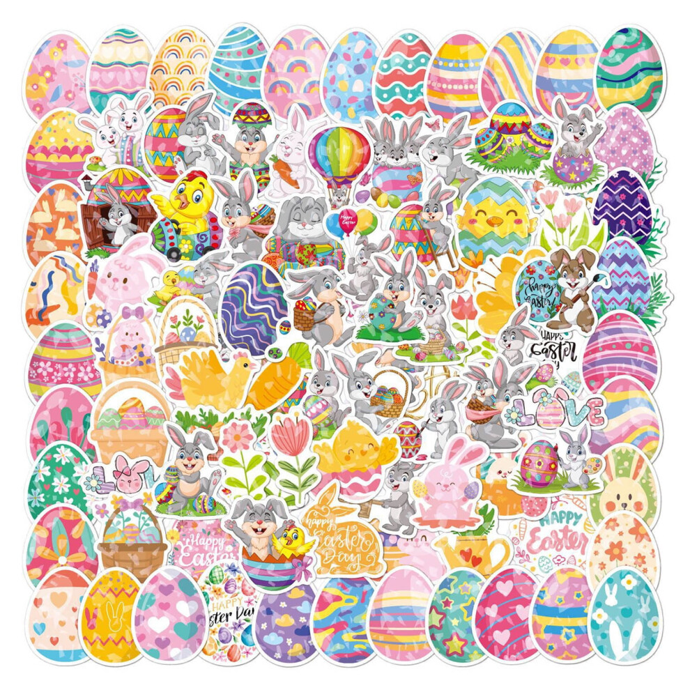 Easter Stickers Waterproof Bunny Egg 50 Or 100 Pcs 917087702058