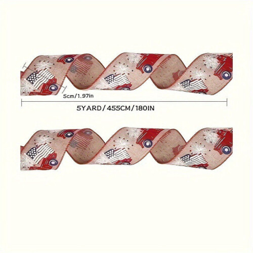 Independence Day ribbon bow with stars, 25m 1