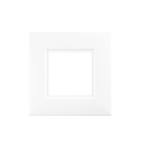 2 White Single Switch Surround Square Finger Plate For 1 Gang 1
