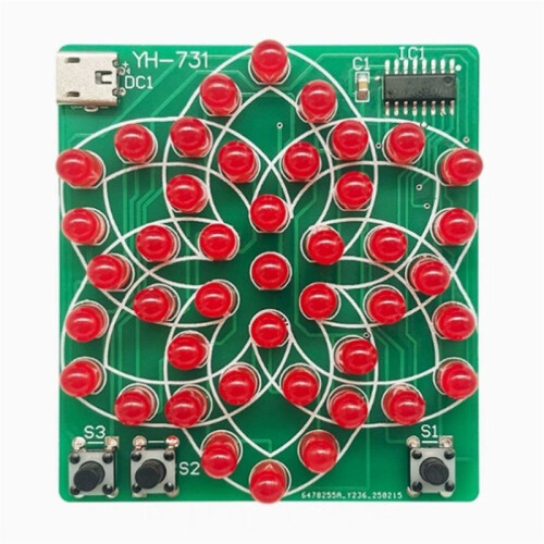 DIY Electronic Kit Electronic Windmill Flowing Water Light 43 LED 5V Fun Soldering Component Practice Kit 1