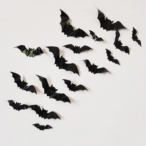 Samolepky na zeď Donemore Halloween s netopýrem, PVC, 64 ks 2