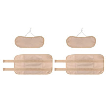2X Reusable Organic Castor Oil Pack Kit, Adjustable Elastic Strap Bamboo Cotton Machine Washable Anti Oil Leak (Khaki)