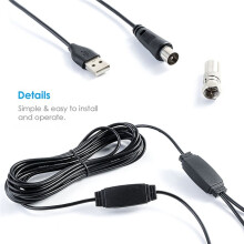 High-Definition Digital TV Antenna with Dual Amplifiers and High Gain High-Definition Digital DVB-T2 Indoor TV Antenna