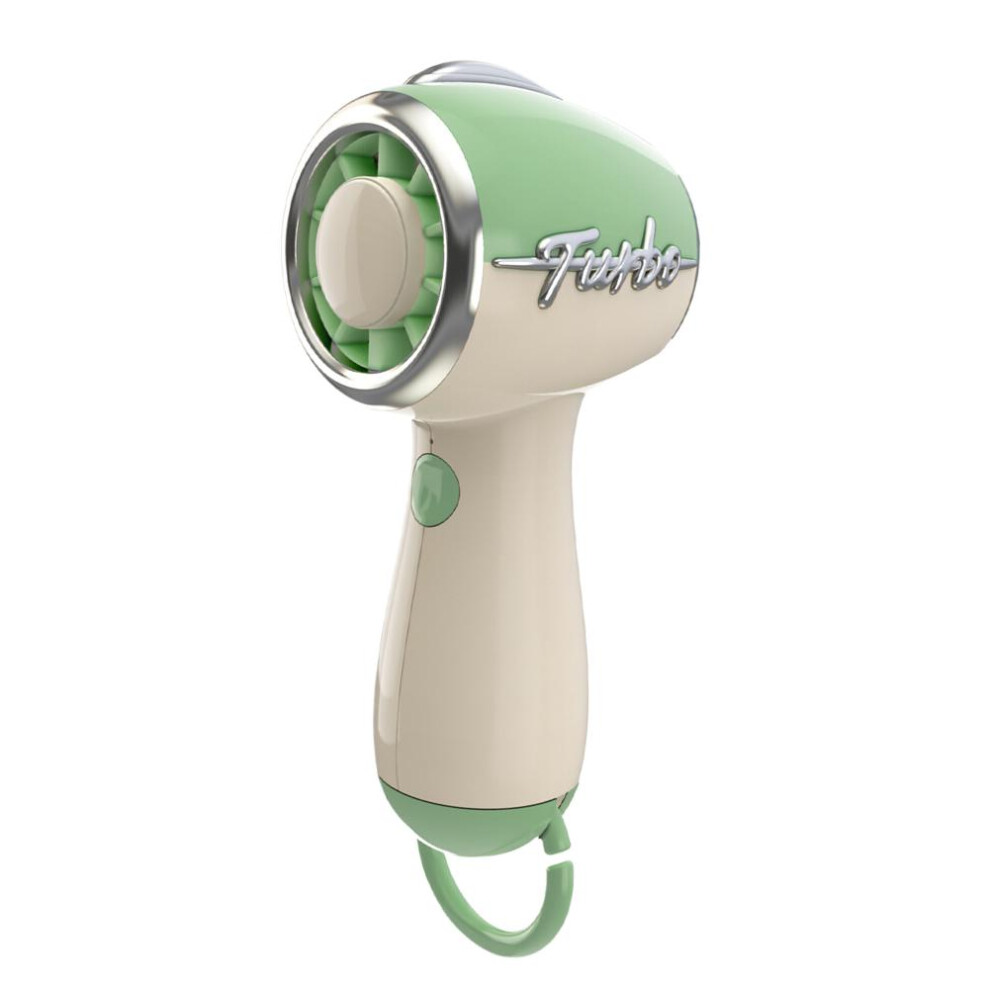 (Green) Mini Cooling Electric Fan Portable Super Powerful Wind Electric Fan Silent Turbine High-Speed Home Handheld Type-C Charge Fan 6192369675211