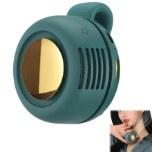 (Green) Portable Clip On Mini Bladeless Fan Silent Electric Waist Shirt Fan 3 Speed Adjustable for Outdoor Camping Travel Cooling Use