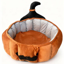 (Home style) Halloween Pumpkin Bed Removable And Washable - Versatile Car And Indoor Pet Bed For Cats/Dogs, Sturdy, All-Around Warmth, Padded