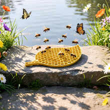 (Yellow) Dual Purpose Floating Bee Feeder, Bee Water Tray, Butterfly Water Tray, Drowning-proof Bee Feeder, Multiple Colors To Prevent