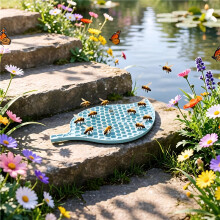 (Blue) Dual Purpose Floating Bee Feeder, Bee Water Tray, Butterfly Water Tray, Drowning-proof Bee Feeder, Multiple Colors To Prevent