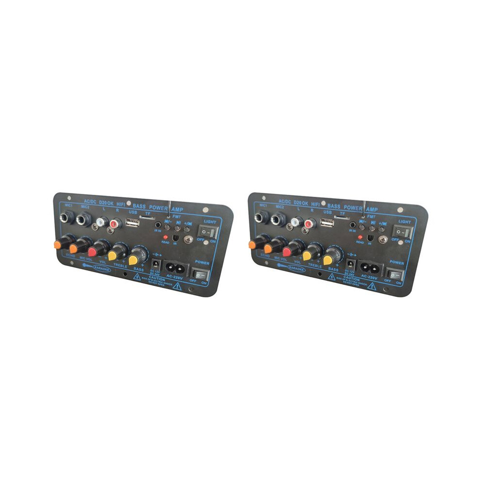 2X 200W Digital  Stereo Amplifier Board Subwoofer Dual Microphone Karaoke for 8-12 Inch Speaker US Plug-image-OPC-PVXRKWM-NEW