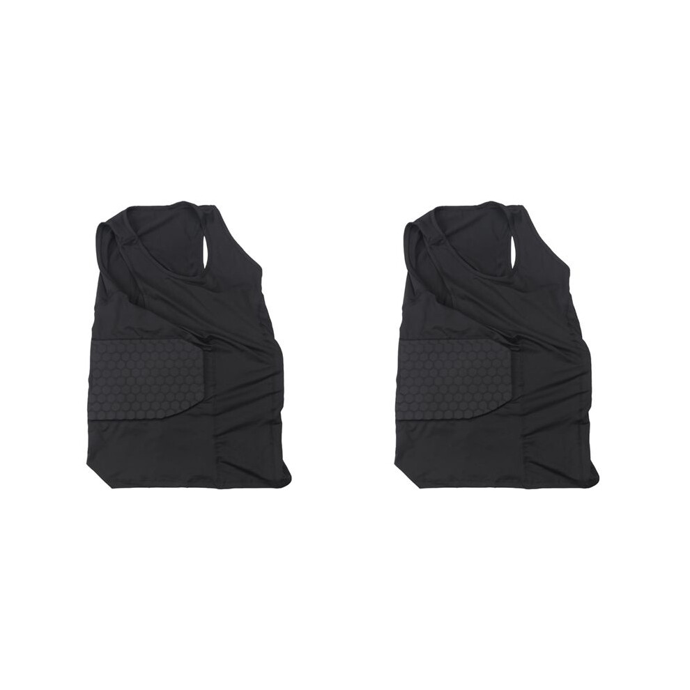 2X Men's Rib Padded Vest Compression Shirt Training Vest For Football Soccer Basketball Hockey Protective Gear Xl 4712185763521
