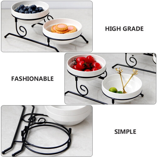 Cake Stand Ceramic and Wrought Iron Multipurpose Rack 2