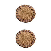Coconut Brown Tea Mat Heat-Resistant Non-Slip Set of 2
