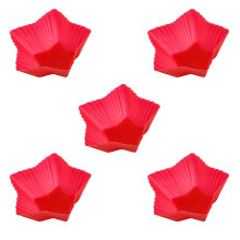 Moules à cupcakes en silicone Hariumiu, lot de 5, 7 cm, antiadhésifs, en forme d'étoile et de fleur, compatibles lave-vaisselle.