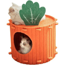 (1) Cute Pet Bed Detachable Cat Hideout Cave Noise Reduction Private Cat Apartment For Indoor Cats And Kittens Comfortable And Comfort