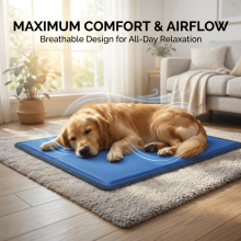 (45 x 60 cm) Pet Cooling Mat For Dogs & Cats – Self-Cooling Gel Pad, Comfortable & Portable Cooling Bed, Durable Waterproof Pet Mat For Summer
