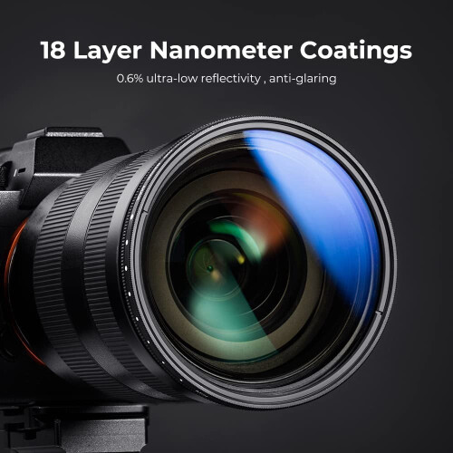 Filtre ND variable 82 mm ND2-ND400 9 diaphragmes 18 couches 1