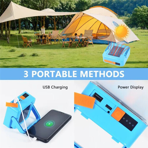 Rechargeable Solar LED Spotlight - USB Outdoor Floodlight, Powerful Projector Construction Lamp for Enhanced Visibility 2