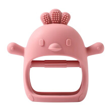 Silicone teething glove with chicken toy 1 piece