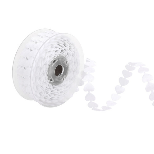 Decorative Polyester Ribbon Heart Design White 1 Roll 1
