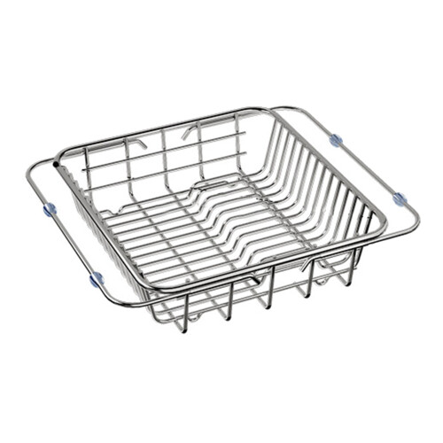 Panier d'évier en acier inoxydable avec support télescopique