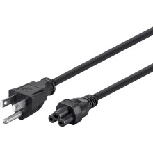 Power Cord NEMA 5-15P to C5 18AWG 10A 6ft Black