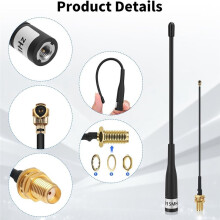 Antena LoRa de 915MHz com Ganho de 10dBi, Omnidirecional de Longo Alcance com Conector SMA Macho e Cabo para Meshtastic (2 Unidades)