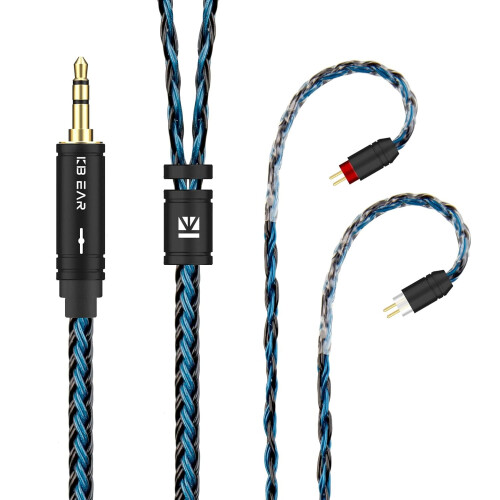 Καλώδιο IEM για μακρύ ακουστικό KBEAR ST16Plus, μήκος 2M, 5N OCC, επιπλατινωμένα με ασημί