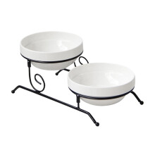 Cake Stand Ceramic and Wrought Iron Multipurpose Rack