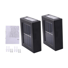 2x Super Bright 2 LED Solar Powered Wall Light Door Fence and Down Outdoor Garden Sensor Lighting White Light