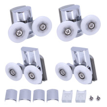 4pcs Heavy Duty Shower Door Rollers Top & Bottom Rollers Wheels Zinc Alloy