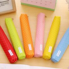 Canvas pencil case polka dot candy color 1 piece