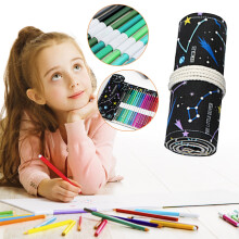Night Sky Sketch Pencil Roll Canvas 12-72 Holes