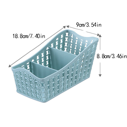 Rattan-Style Cosmetic Storage Box with Remote Compartment 2