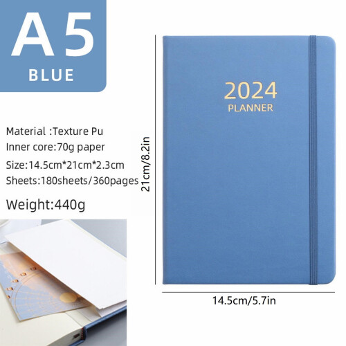 Giyblacko A5 planner notebook faux leather 180 sheets 1