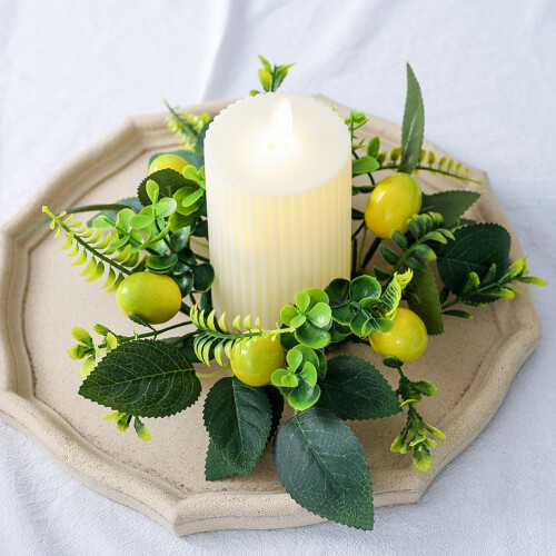Artificial Eucalyptus Wreath Candle Ring 1 PC 1