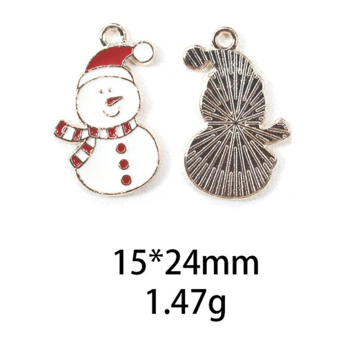 Breloques de Noël pour la création de bijoux, émail doré, 10 pièces 2