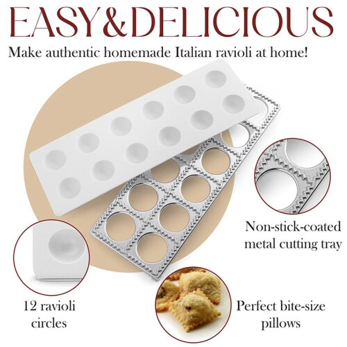 2X Ravioli Maker Press Form Potsticker Meat Dumpling Maker, Ravioli Stamp Pasta Making Kit Pasta Making Tools